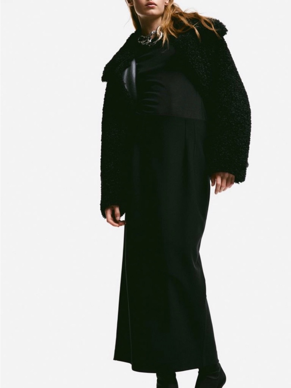 H&M Jersey knit Maxi Pencil Skirt in Black Size Small